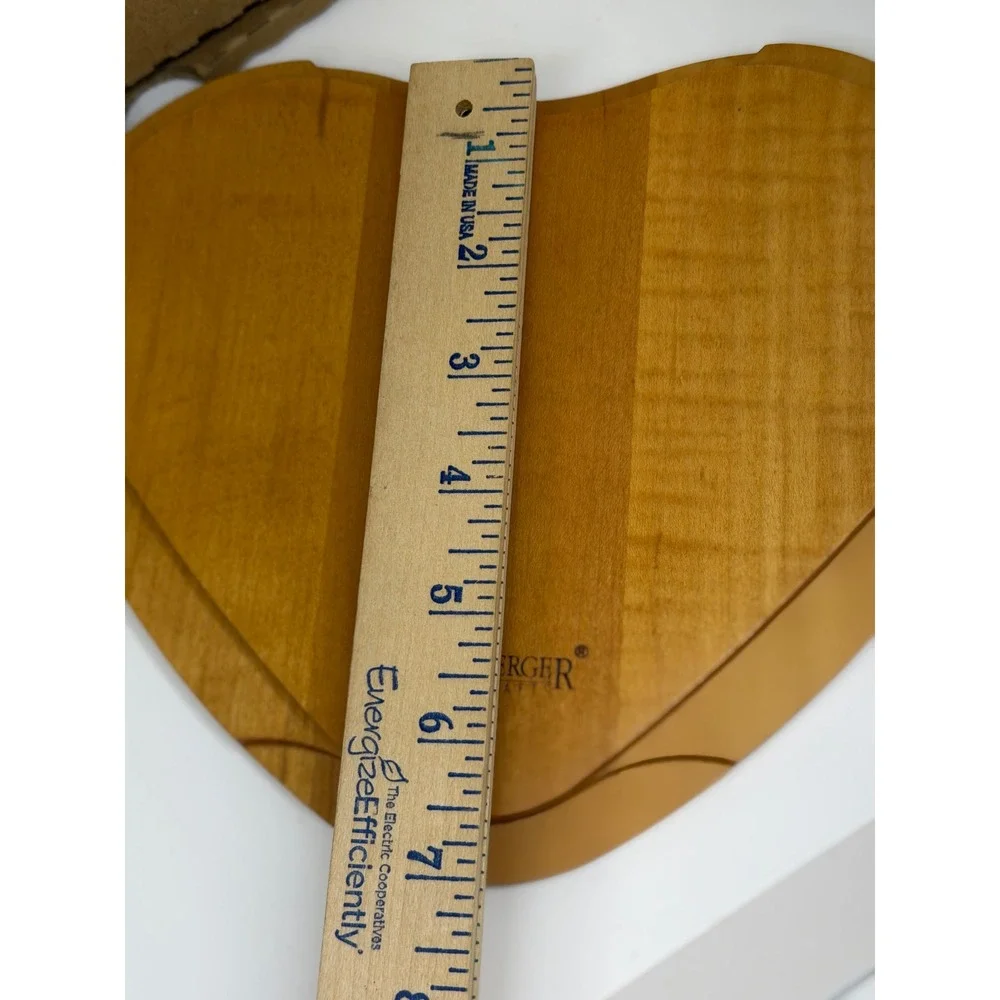 VTG‎ Longaberger Woodcrafts Love Letters Heart Basket Lid Maple Brown 1999 NIB